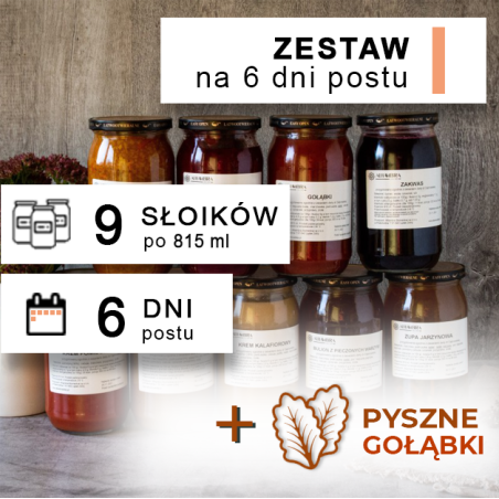 Zestaw LIMITOWANY - dieta dr Ewy Dąbrowskiej, catering na post 6 dni, 5 słoików zupy, 3 dania główne, przepisy na sałatki pdf